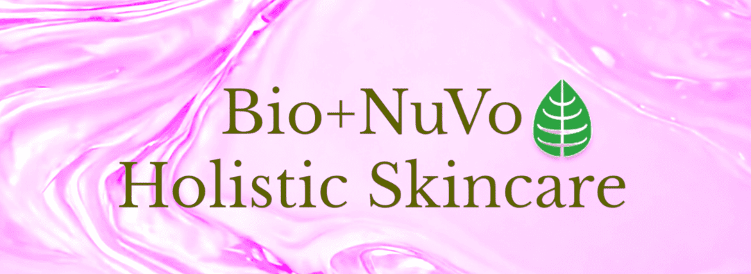 A pink background with the words bio + nuvo artistic skin.